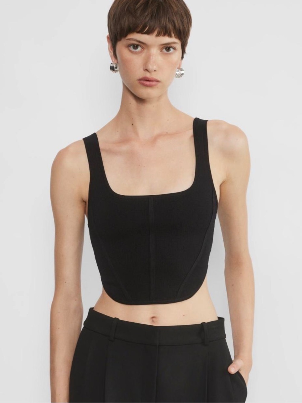 Aritzia Babaton sculpt corset top black